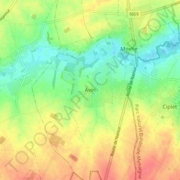 Avin topographic map, elevation, terrain