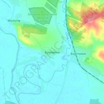 Bukovyna topographic map, elevation, terrain