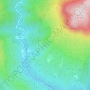 La Génibrède topographic map, elevation, terrain