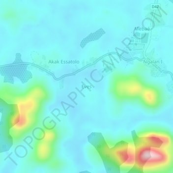 Eves topographic map, elevation, terrain