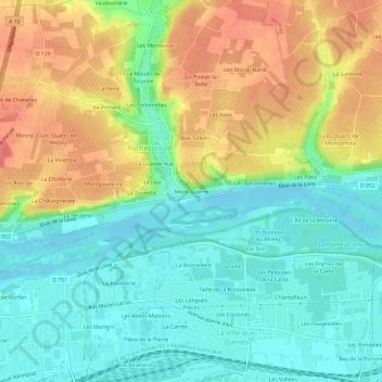 Mont-Guerre topographic map, elevation, terrain