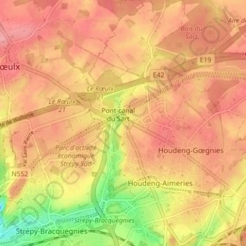 Pont du Sart topographic map, elevation, terrain