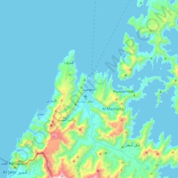 Khasab topographic map, elevation, terrain