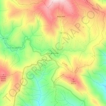 Foz do Giraldo topographic map, elevation, terrain