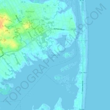 Waterloo topographic map, elevation, terrain
