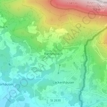 Riedelsbach topographic map, elevation, terrain