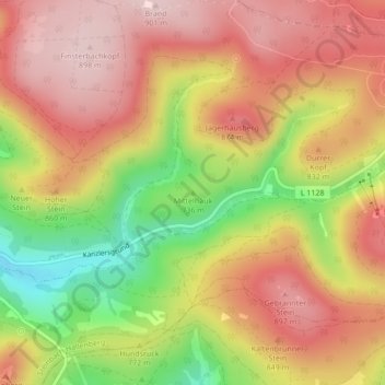 Mittelhauk topographic map, elevation, terrain