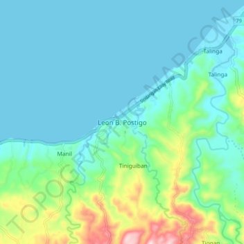 Leon B. Postigo topographic map, elevation, terrain