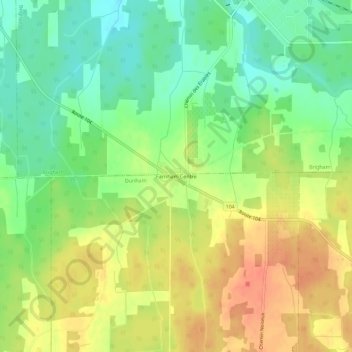Farnham Centre topographic map, elevation, terrain