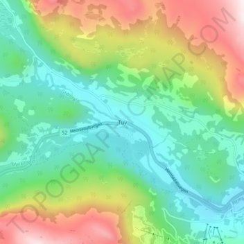 Tuv topographic map, elevation, terrain