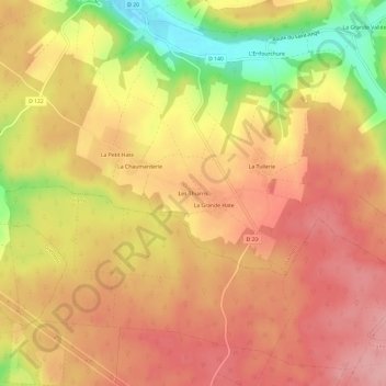Les Thiarris topographic map, elevation, terrain