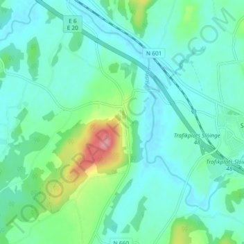 Eftra topographic map, elevation, terrain