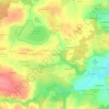 La Morandais topographic map, elevation, terrain