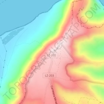Mirador del Río topographic map, elevation, terrain