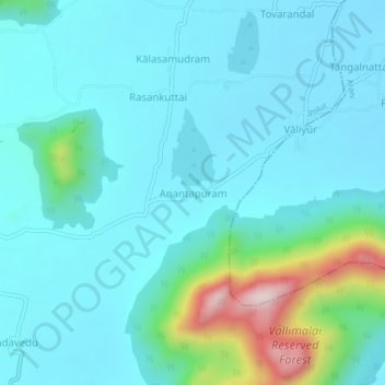 Anantapuram topographic map, elevation, terrain