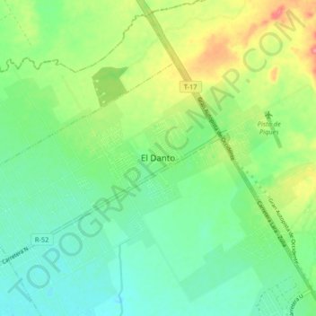 El Danto topographic map, elevation, terrain