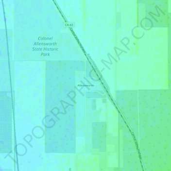 Allensworth topographic map, elevation, terrain