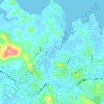 Patam Lestari topographic map, elevation, terrain
