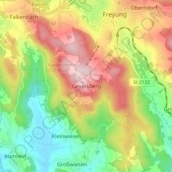 Geyersberg topographic map, elevation, terrain