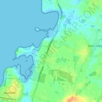 Risø Huse topographic map, elevation, terrain