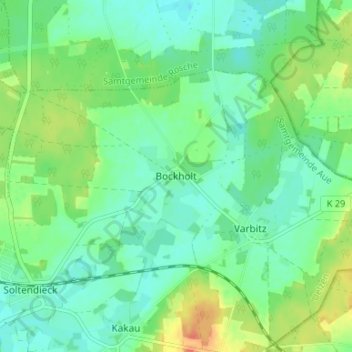 Bockholt topographic map, elevation, terrain