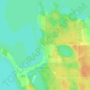 Candle Lake topographic map, elevation, terrain