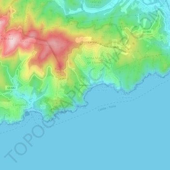 Martossa topographic map, elevation, terrain