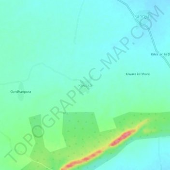 Kiwara topographic map, elevation, terrain