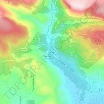 La Clape topographic map, elevation, terrain