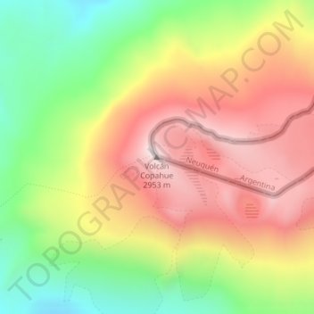 Copahue topographic map, elevation, terrain