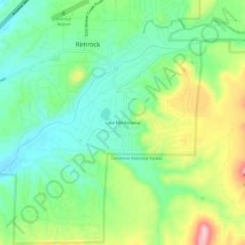 Lake Montezuma topographic map, elevation, terrain