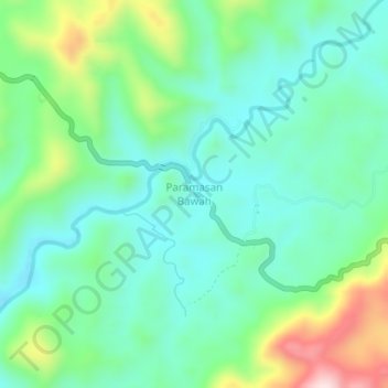 Paramasan Bawah topographic map, elevation, terrain