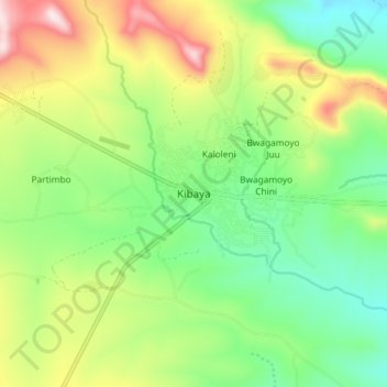 Kibaya topographic map, elevation, terrain