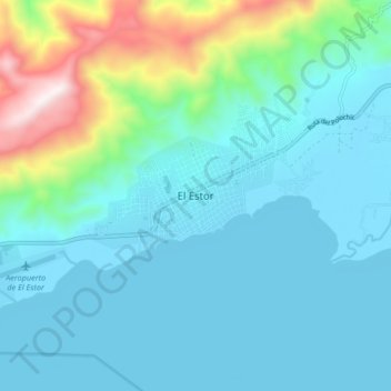 El Estor topographic map, elevation, terrain