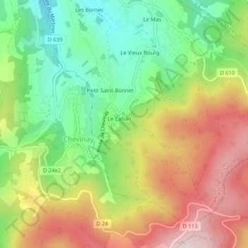 Le Caban topographic map, elevation, terrain