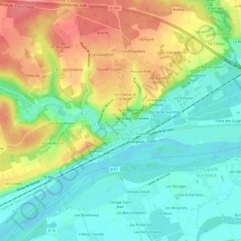 Fougeray topographic map, elevation, terrain