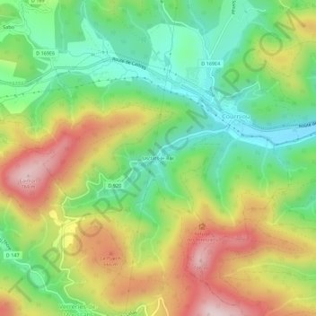 Usclats-le-Bas topographic map, elevation, terrain