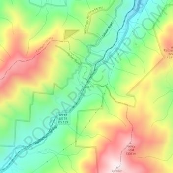 Topton topographic map, elevation, terrain