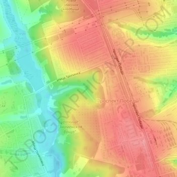 землянка topographic map, elevation, terrain
