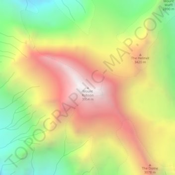 Mount Robson topographic map, elevation, terrain