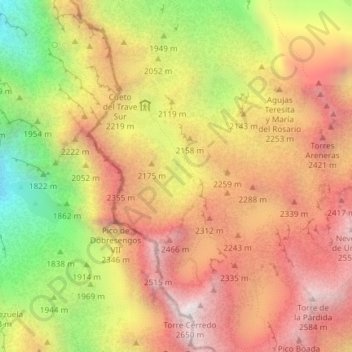 Jou de los Cabrones topographic map, elevation, terrain