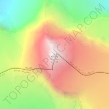 Mount Columbia topographic map, elevation, terrain