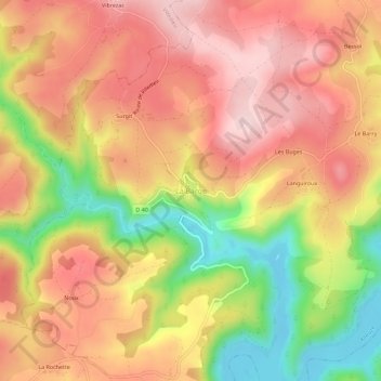 La Barge topographic map, elevation, terrain