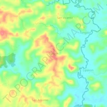 Gogon topographic map, elevation, terrain