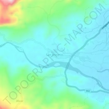 San Antonio topographic map, elevation, terrain
