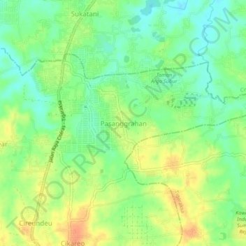 Pasanggrahan topographic map, elevation, terrain