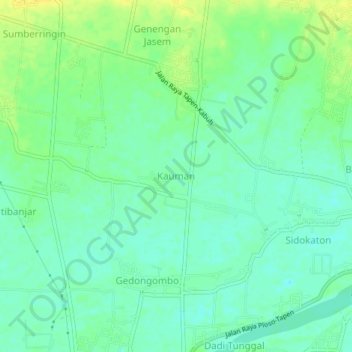 Kauman topographic map, elevation, terrain