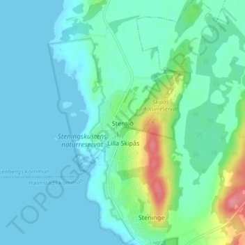 Stensjö topographic map, elevation, terrain