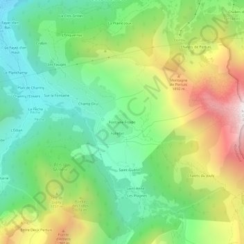 Fontaine Froide topographic map, elevation, terrain