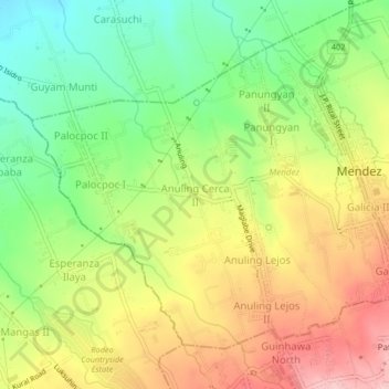 Anuling Cerca II topographic map, elevation, terrain